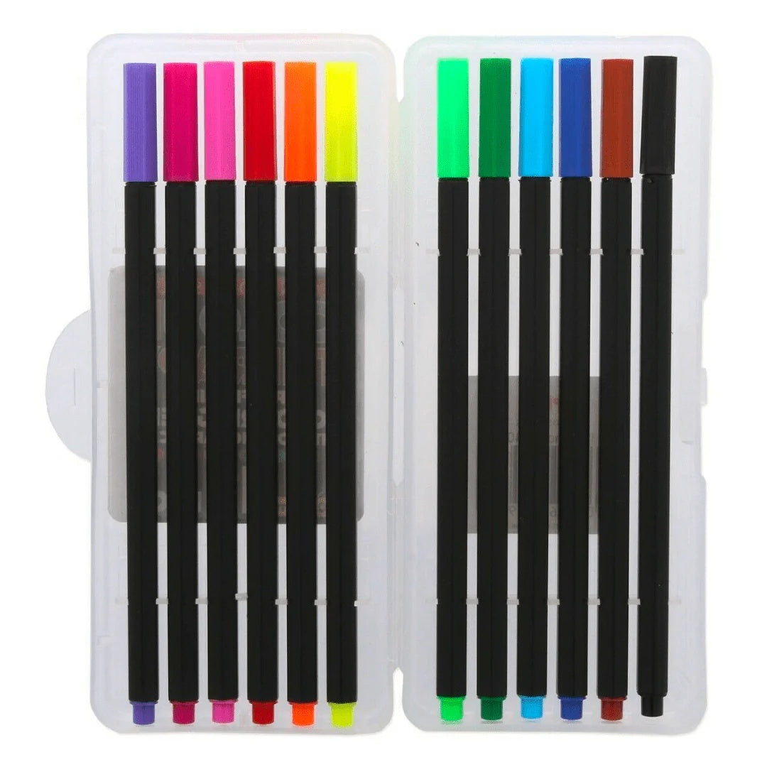 Super Fine Line Colouring Pens (Pack of 12) - Anilas UK