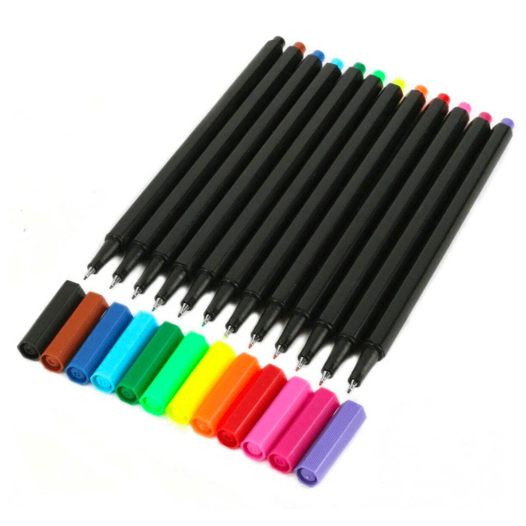 Super Fine Line Colouring Pens (Pack of 12) - Anilas UK
