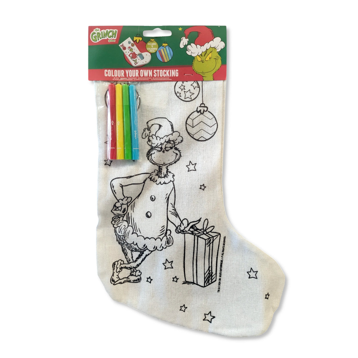 The Grinch Christmas Colour-Your-Own Stocking