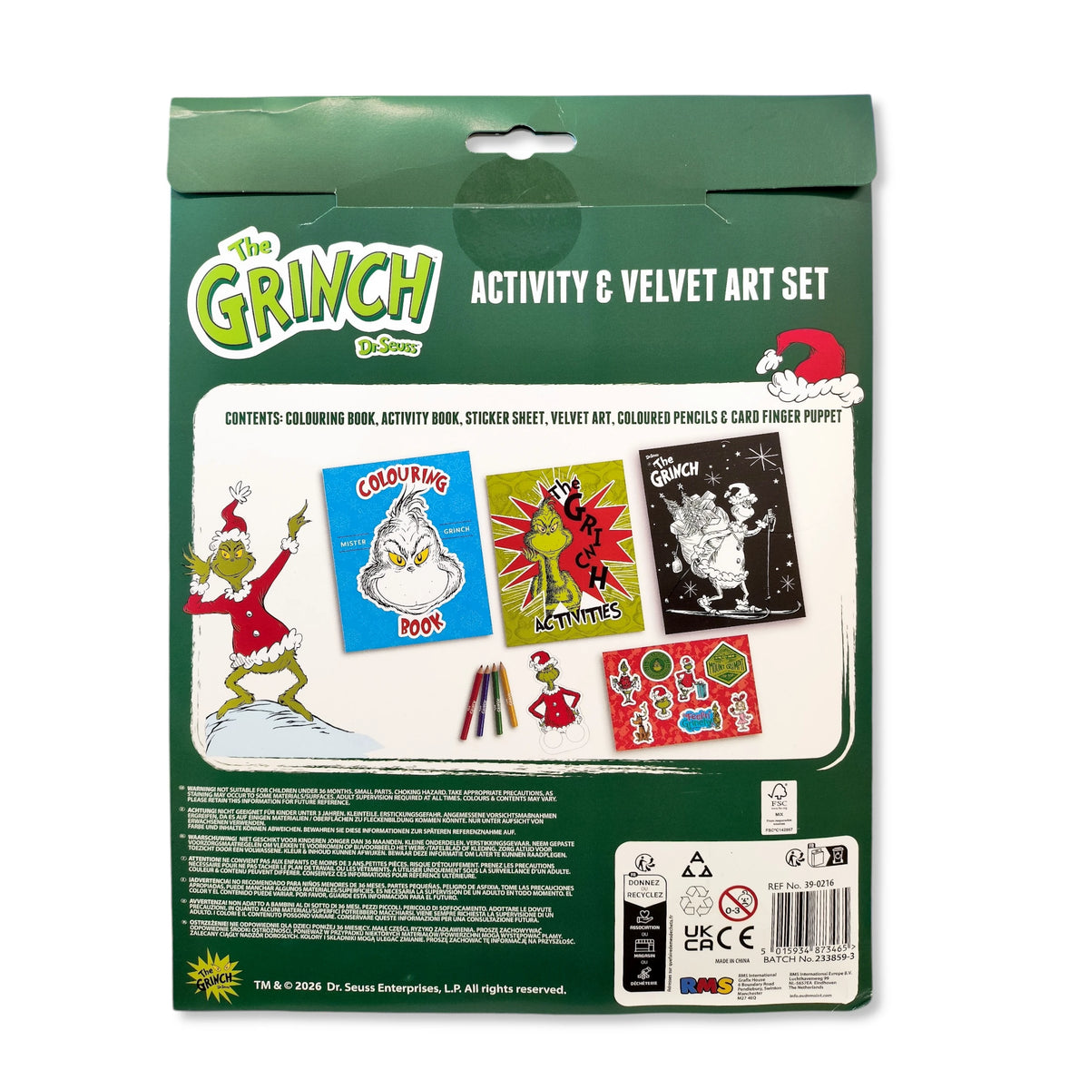 Christmas Grinch Festive Activity & Velvet Art Set