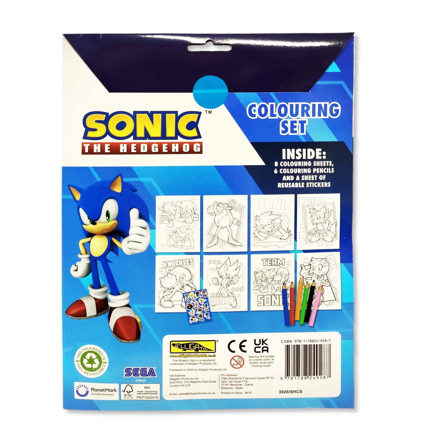 Sonic The Hedgehog Colouring Set