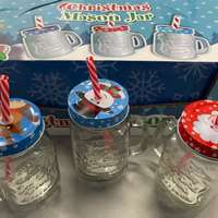 Christmas Glass Mason Drinking Jar - Anilas UK