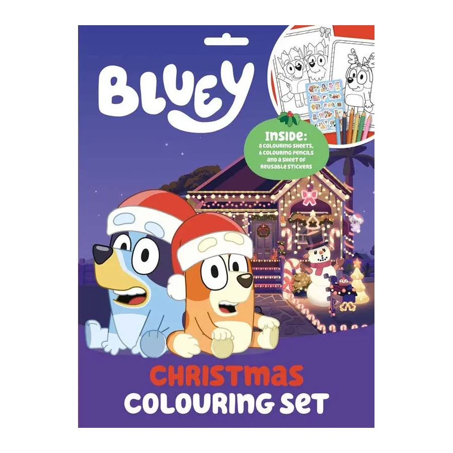 Bluey Christmas Colouring Set