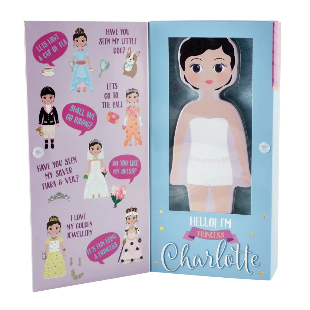 Wooden Magnetic Dress Up Doll - Charlotte - Anilas UK