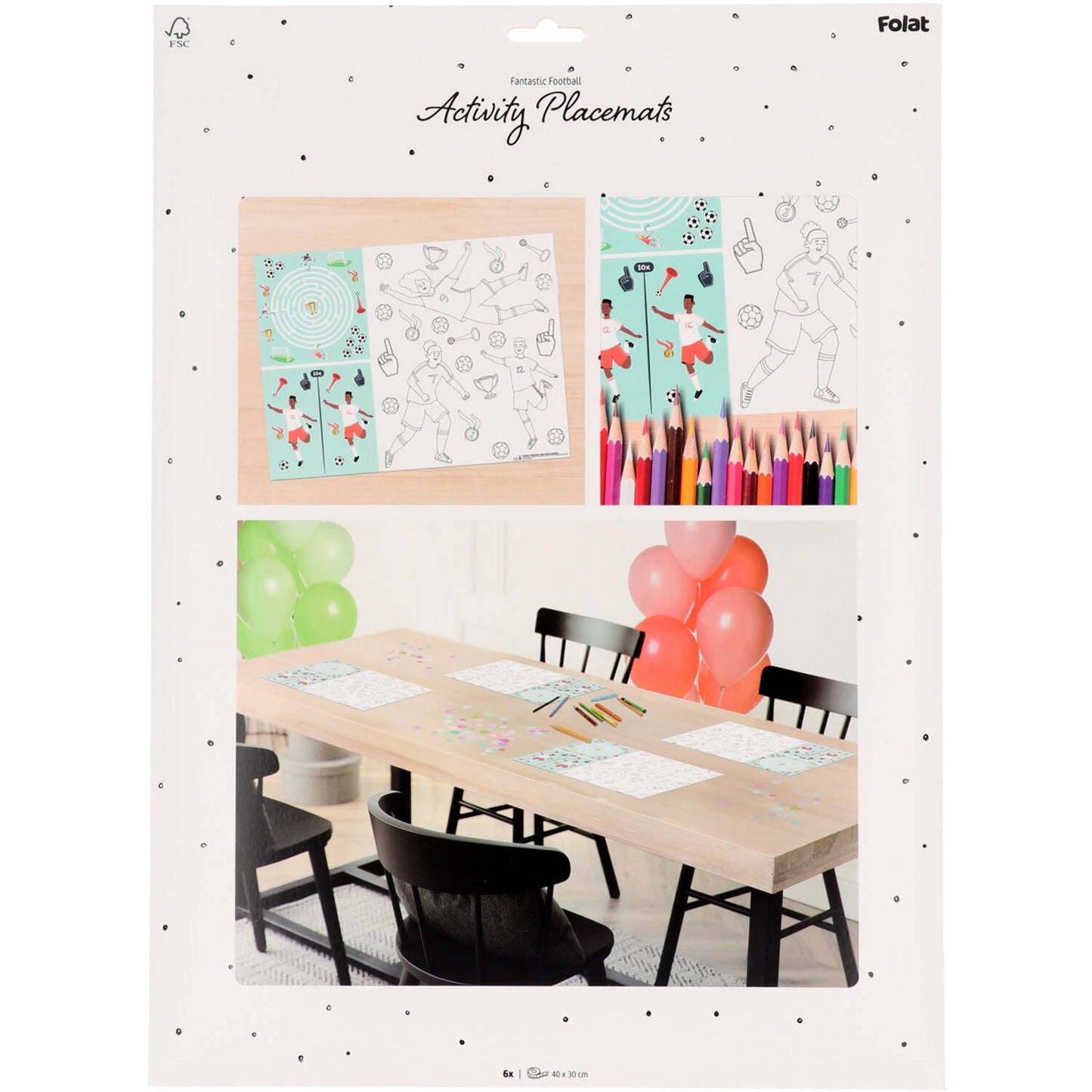 Fantastic Football - Colour It Yourself Placemat (6 pieces) - Anilas UK