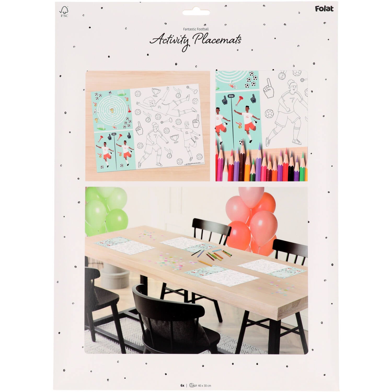 Fantastic Football - Colour It Yourself Placemat (6 pieces) - Anilas UK