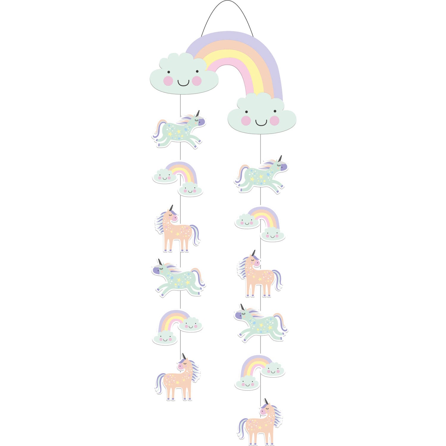 Unicorns & Rainbows Hanging Birthday Party Decoration -  (30x85 cm) - Anilas UK