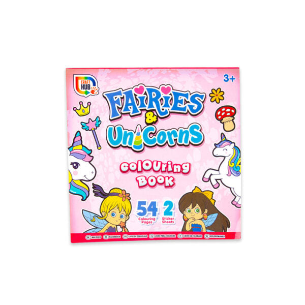 My First Fairies & Unicorns Colouring Book, 54 Pages, Stickers - Anilas UK