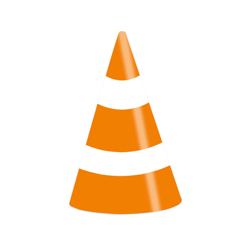 On The Road Traffic Cone Party Hats (Pack Of 8) - Anilas UK