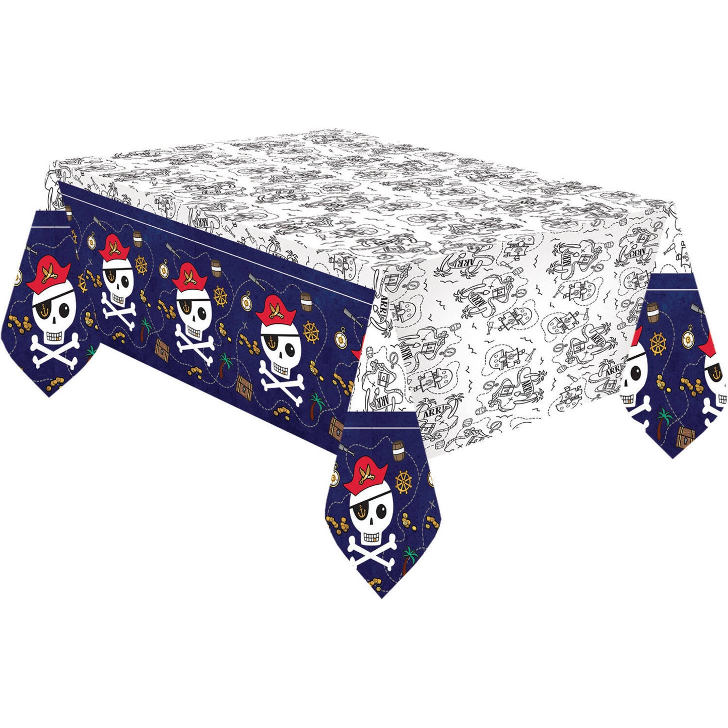 Pirates Map Paper Table Cover (180 x 120 cm)