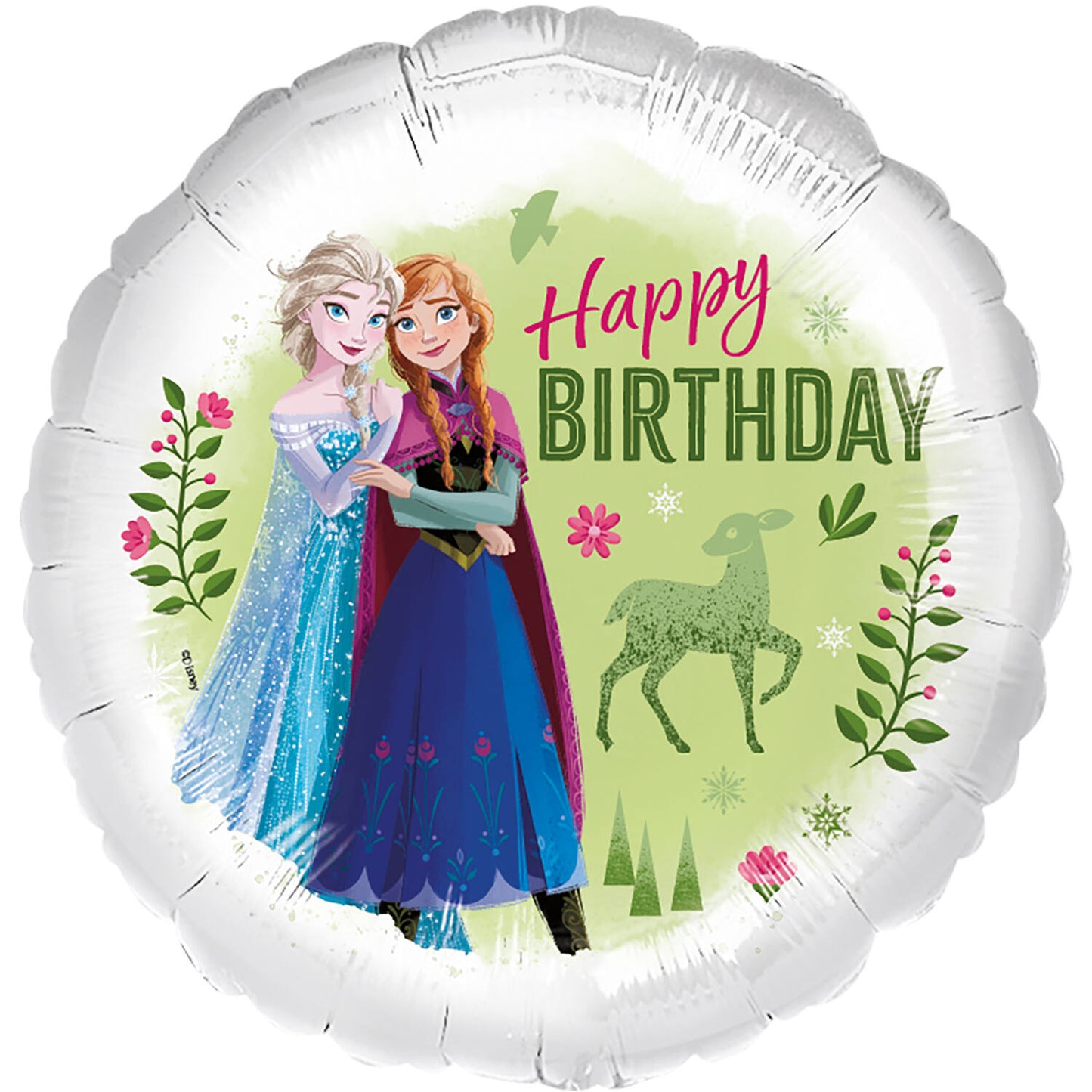 Disney Frozen Anna & Elsa Happy Birthday Foil Balloon 45 cm