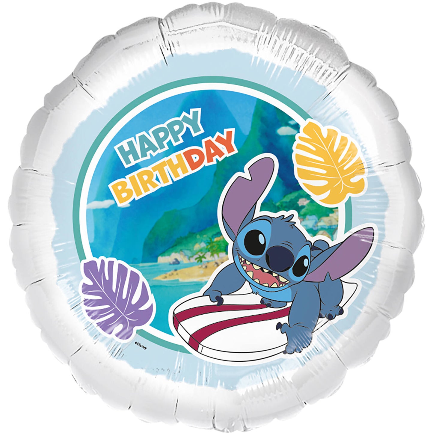 Disney Surfer Stitch Happy Birthday Foil Balloon 45 cm