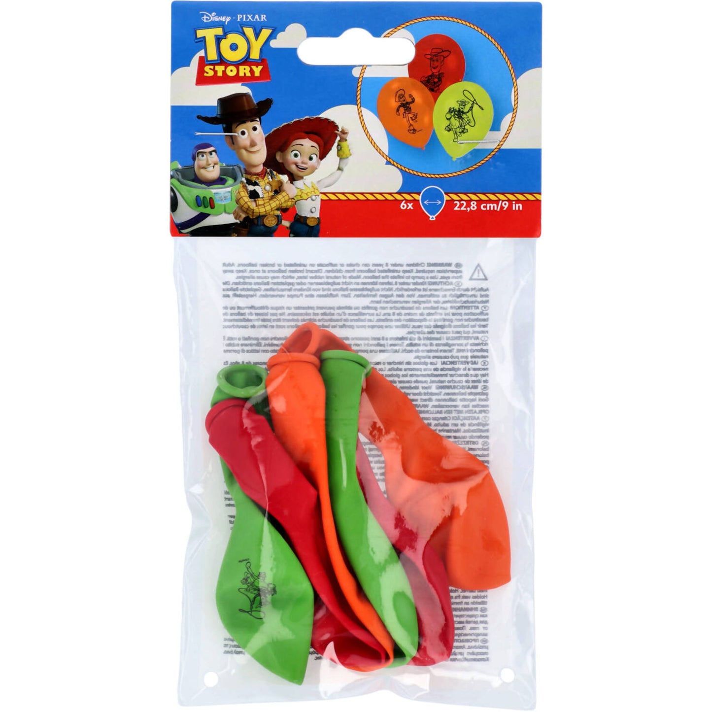Toy Story Woody Latex Balloons 23 cm, 6 Pack