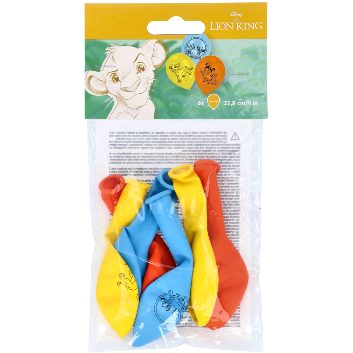 DisneySimba Latex Balloons 23 cm, 6 Pack