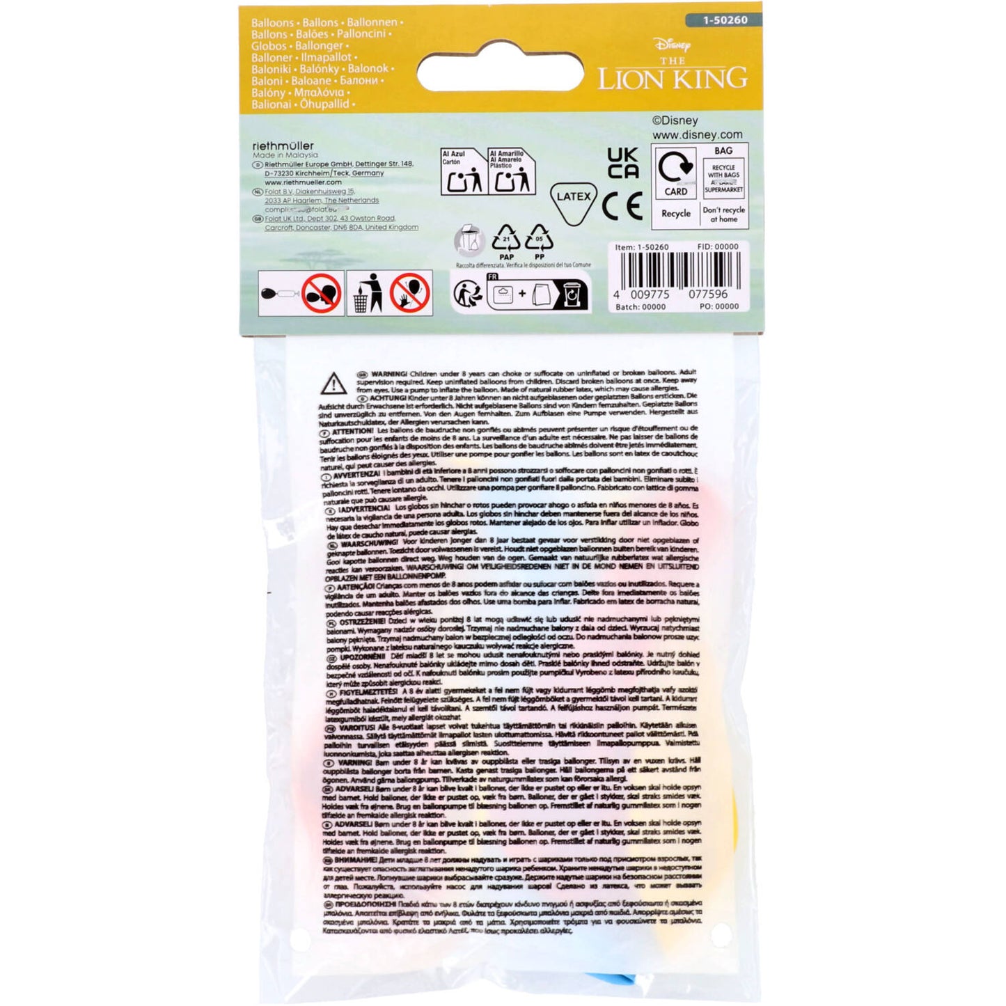 DisneySimba Latex Balloons 23 cm, 6 Pack