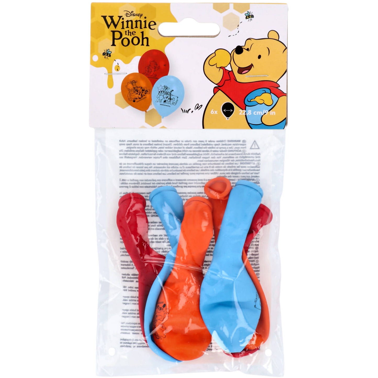 Disney Winnie the Pooh Latex Balloons 23 cm, 6 Pack