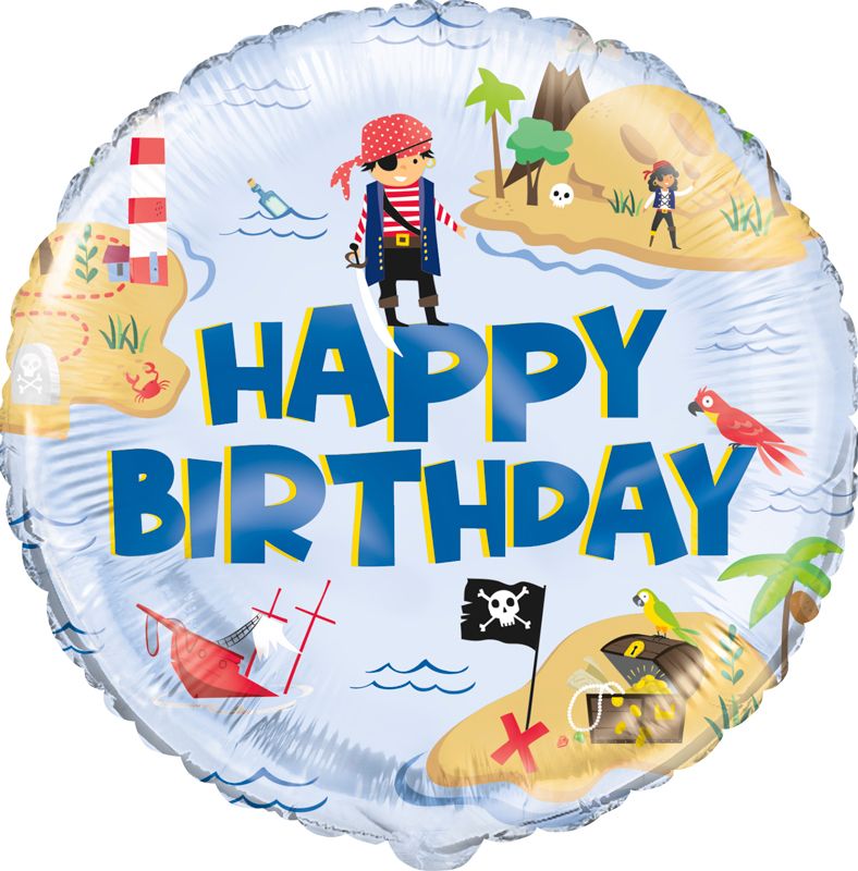 Ahoy Pirate Birthday Foil Balloon - Anilas UK