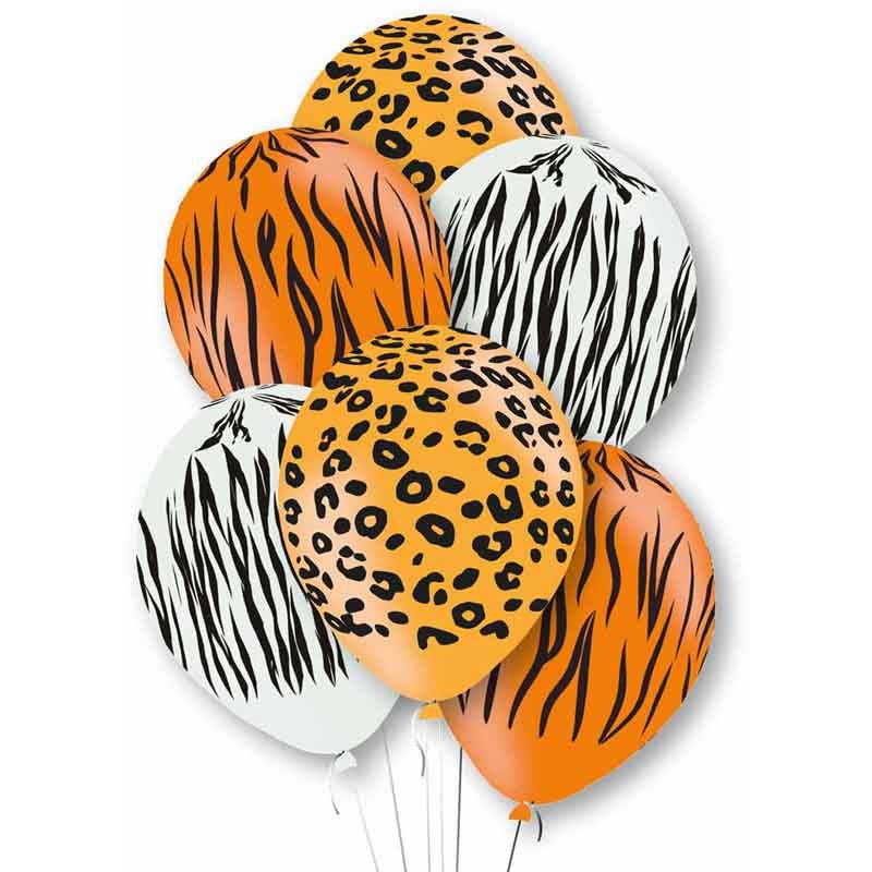 ANIMAL PRINT LATEX BALLOONS (Pack of 6)