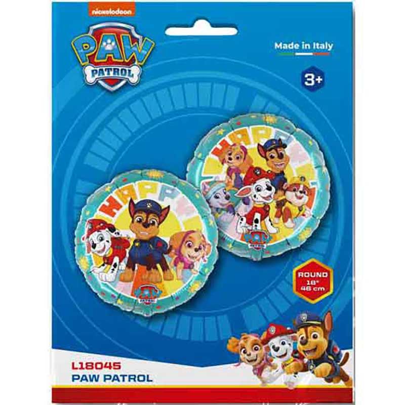 Paw Patrol Round Shaped Birthday Balloon - Anilas UK