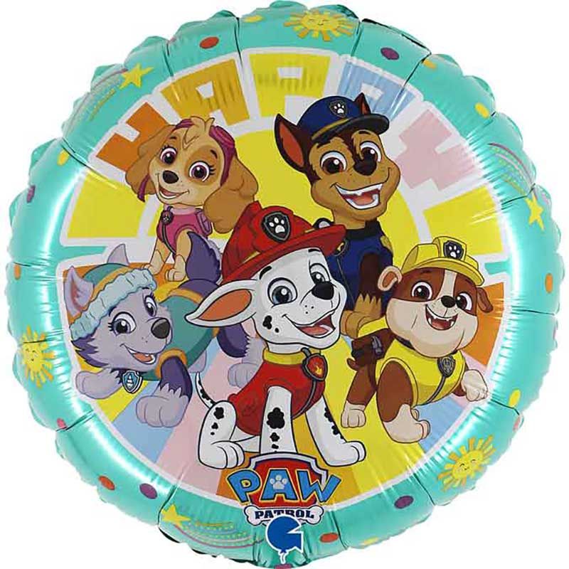Paw Patrol Round Shaped Birthday Balloon - Anilas UK
