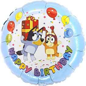 Bluey Round Shaped Happy Birthday Balloon