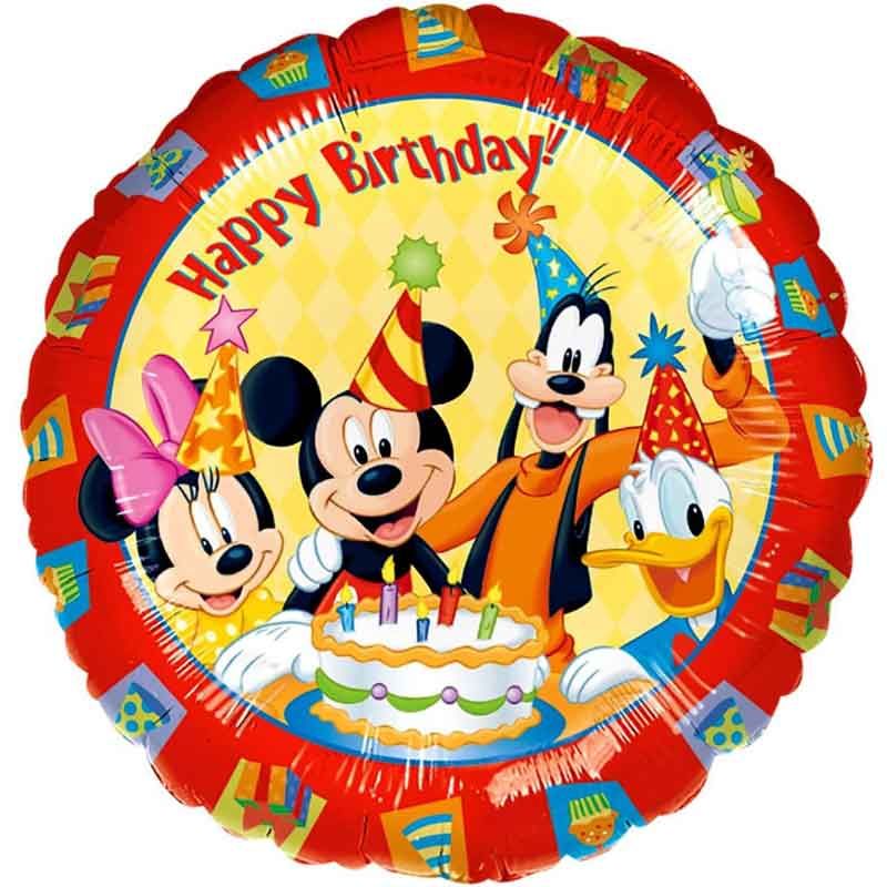 Mickey And Friends Birthday Foil Round Balloon (43cm) - Anilas UK