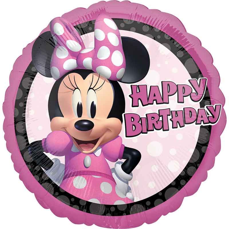 Minnie Mouse Forever Birthday Foil Round Balloon (43cm) - Anilas UK