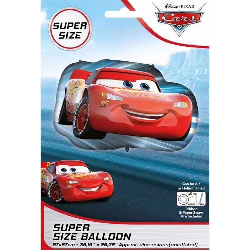 Disney Cars Super Shaped Foil Birthday Party Balloon, 97 x 67 cm - Anilas UK