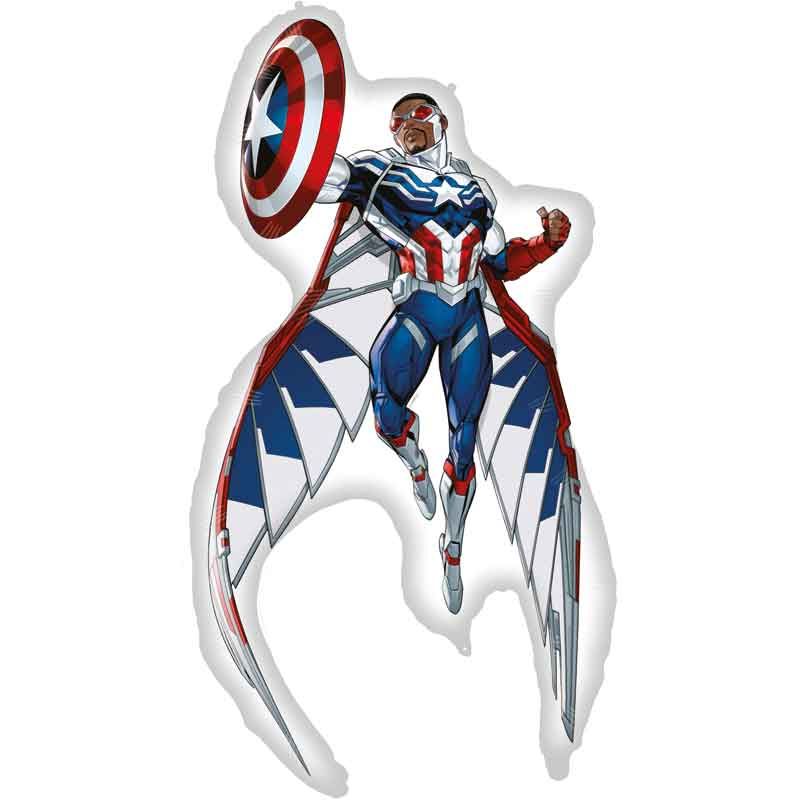 Avengers Captain America Sam Wilson Shaped Foil Balloon (62 x 93 cm) - Anilas UK