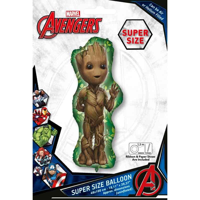 Avengers Baby Groot Shaped Foil Balloon (46 x 100 cm) - Anilas UK