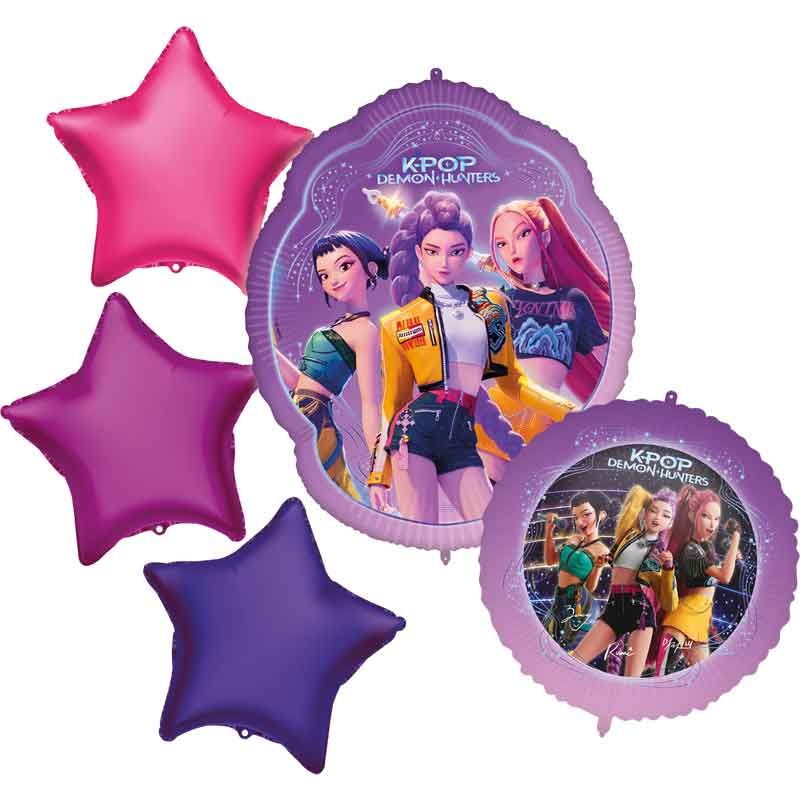 5pc K-pop Demon Hunters Bouquet Foil Balloons - Anilas UK