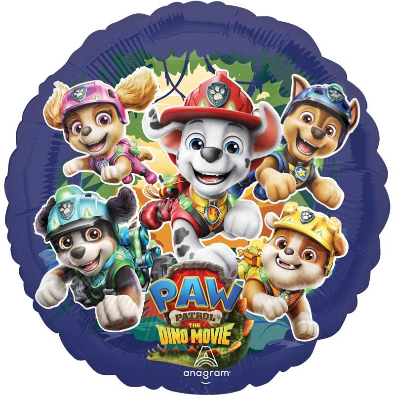 Paw Patrol The Dino Movie Round Foil Balloon 43cm.