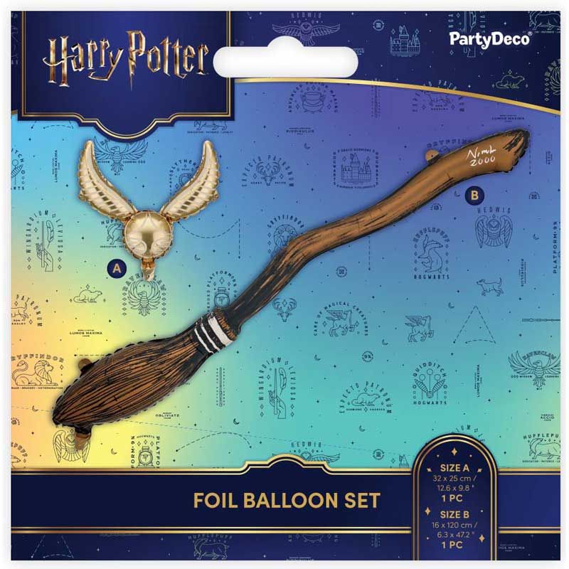 Harry Potter Broom And Snitch Set Foil Balloon