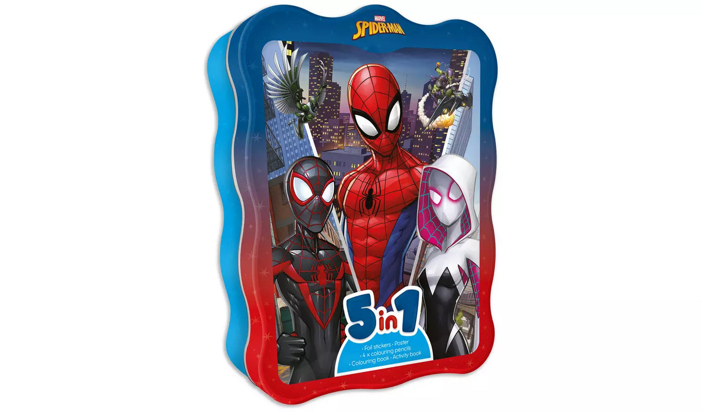 Marvel Spider-man 5 In 1 Activity Tin - Anilas UK