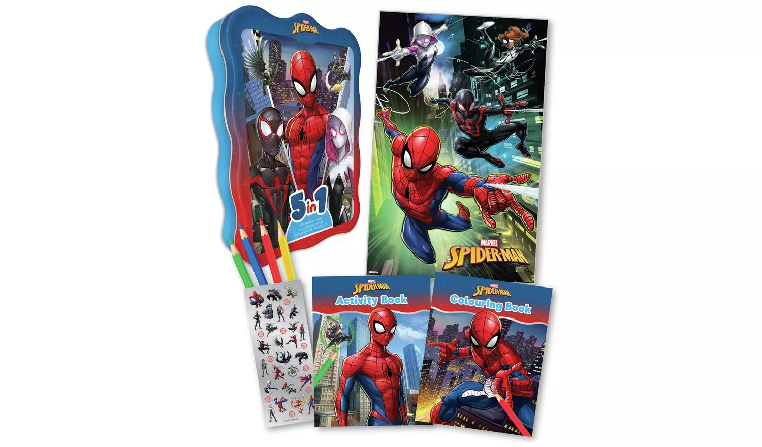 Marvel Spider-man 5 In 1 Activity Tin - Anilas UK