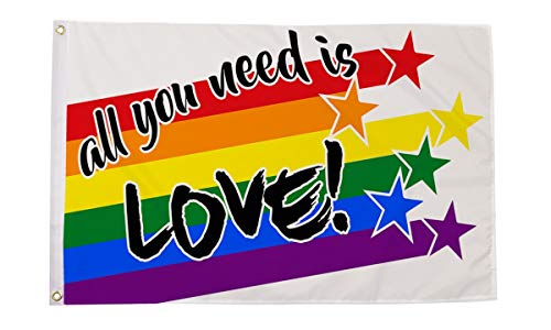 All You Need Is Love Premium Quality Flag (5ft x 3ft) - Anilas UK