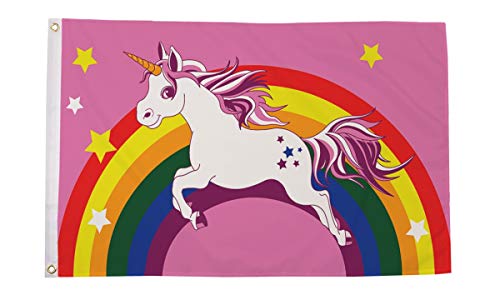 Unicorn Rainbow Premium Quality Flag (5ft x 3ft) - Anilas UK