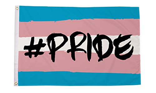Hashtag Pride Transgender Premium Quality Flag (5ft x 3ft) - Anilas UK