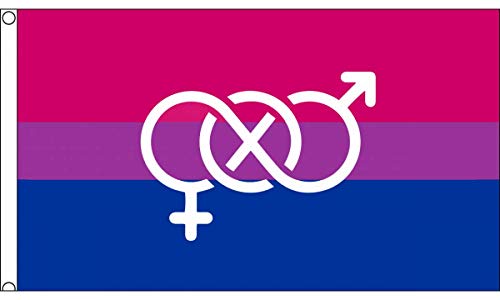 Bisexual Pride Symbol Premium Quality Flag (5ft x 3ft) - Anilas UK