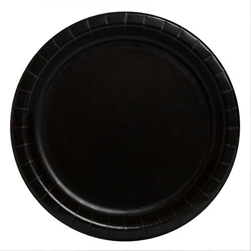 Midnight Black Paper Plates - 21.9cm (Pack of 8) - Anilas UK