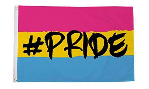Hashtag Pride Pansexual Premium Quality Flag (5ft x 3ft) - Anilas UK