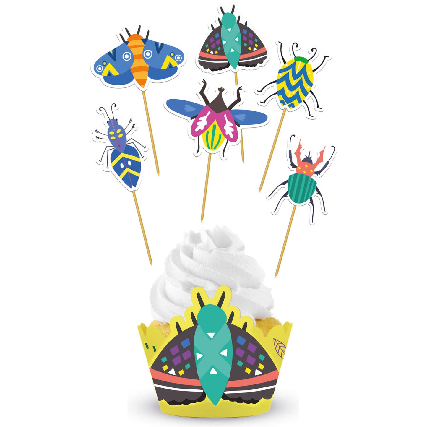 Cupcake Deco Set - Buzzing Bugs (6 sets) - Anilas UK
