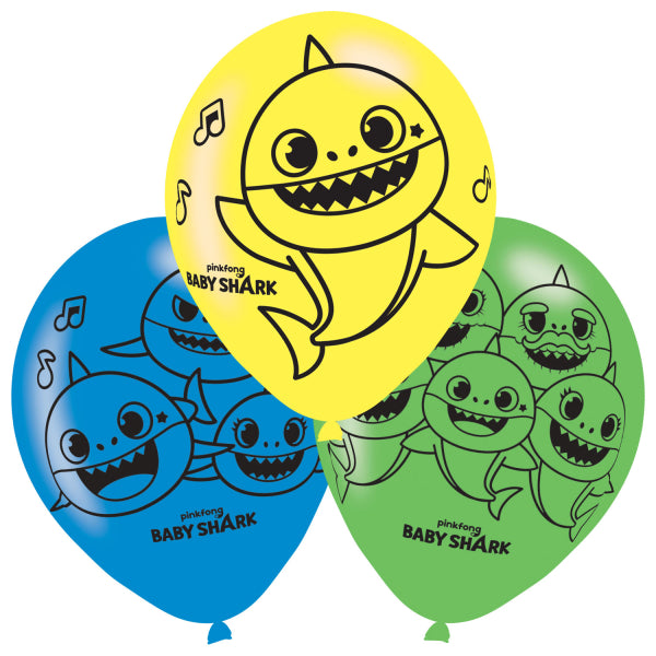 Baby Shark Latex Party Balloons ( Pack of 6) - Anilas UK