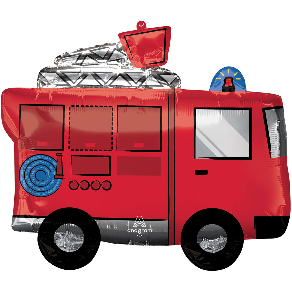 Fire Truck Floor Standing Foil Balloon 66 x 55 cm