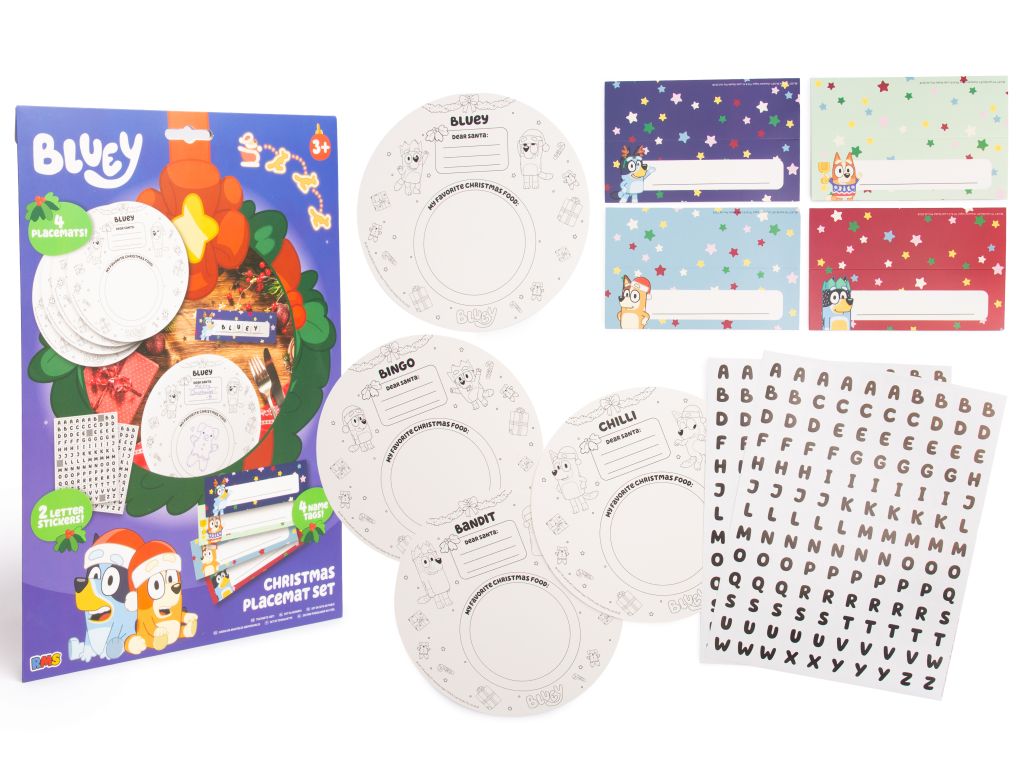 Bluey Christmas Activity Placemat Set