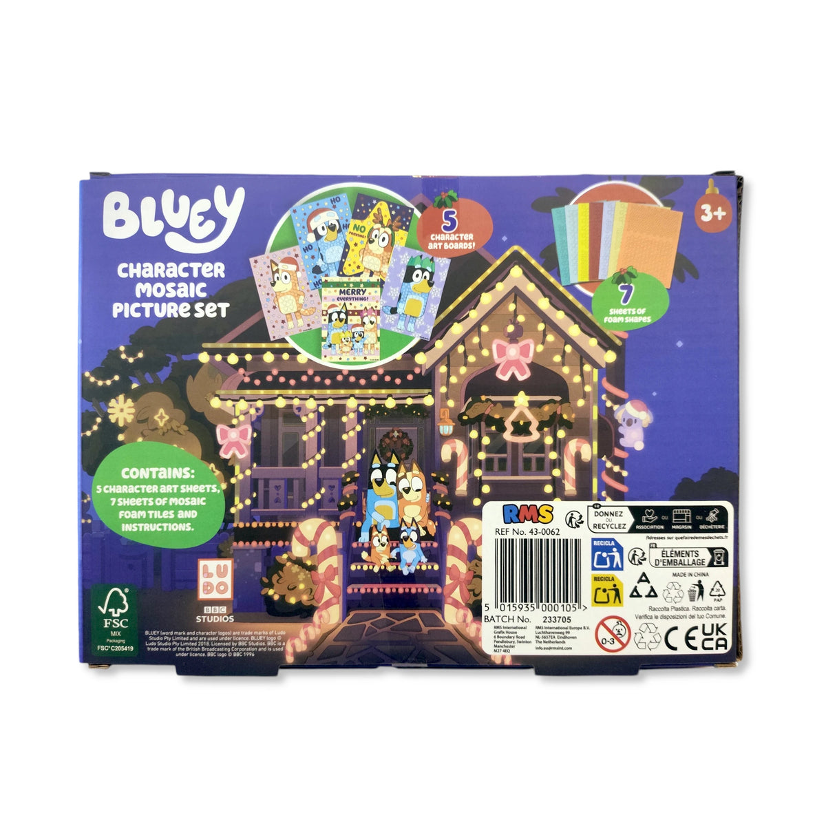 Bluey Christmas Character Mosaic Picture Set - Anilas UK