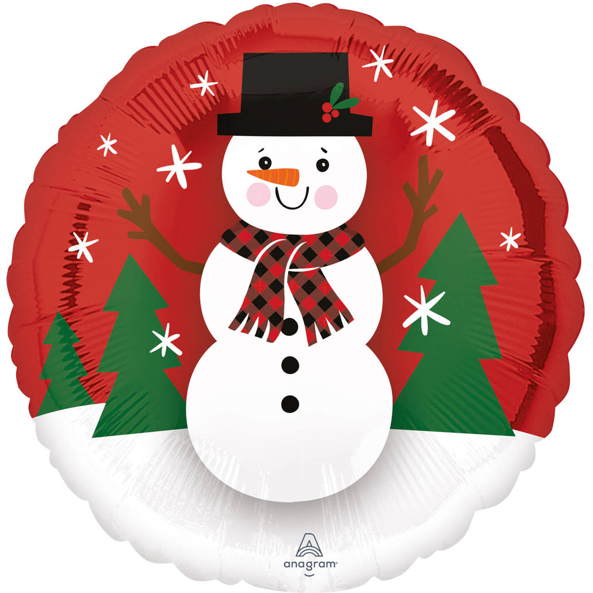 Smiley Snowman Christmas Foil Balloon 45 cm
