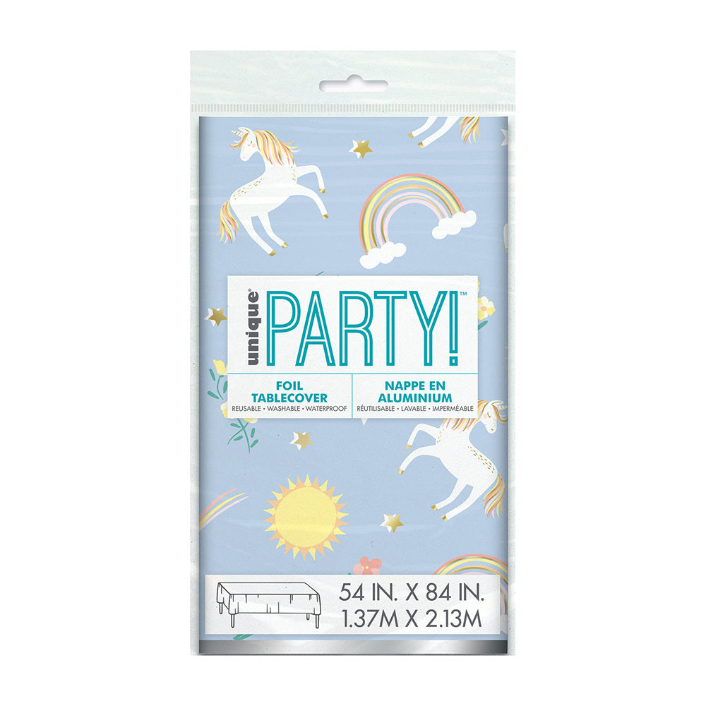 Dainty Unicorn Foil Party Tablecover (137x213 cm) - Anilas UK