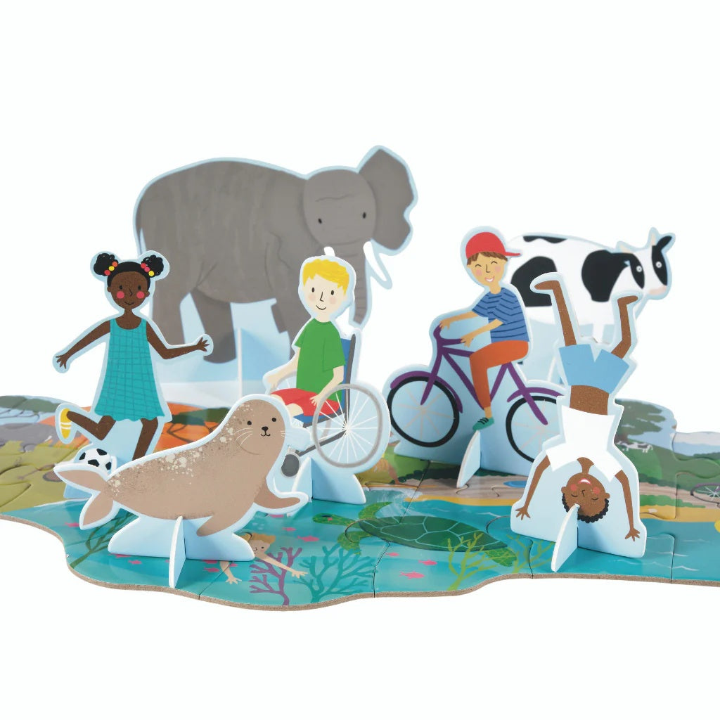 One World 60 Piece Giant Floor Puzzle with Pop Out Pieces - Anilas UK