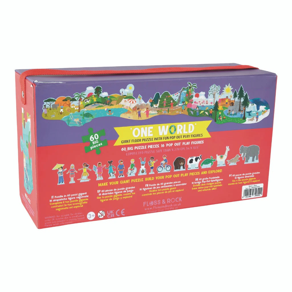 One World 60 Piece Giant Floor Puzzle with Pop Out Pieces - Anilas UK